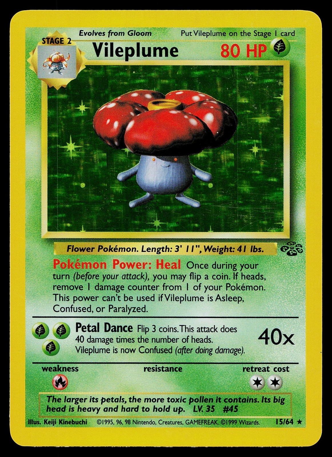 Pokemon Card - Vileplume Jungle 15/64 Holo Rare