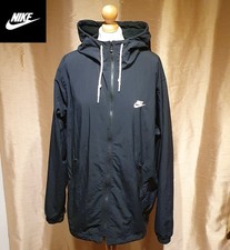 Nike Men's Black Full Zip Mesh Lined Hooded Jacket Size L 100% Nylon Coat