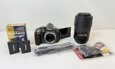 Nikon D5300 DSLR Camera Kit- Black 55-300mm 1:4.5 - 5.6 G ED - FAST SHIPPING
