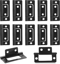 12 Pcs Bifold Door Hinges, Flush Mount Hinges, Bearing Mute Hinges, No Mortise 