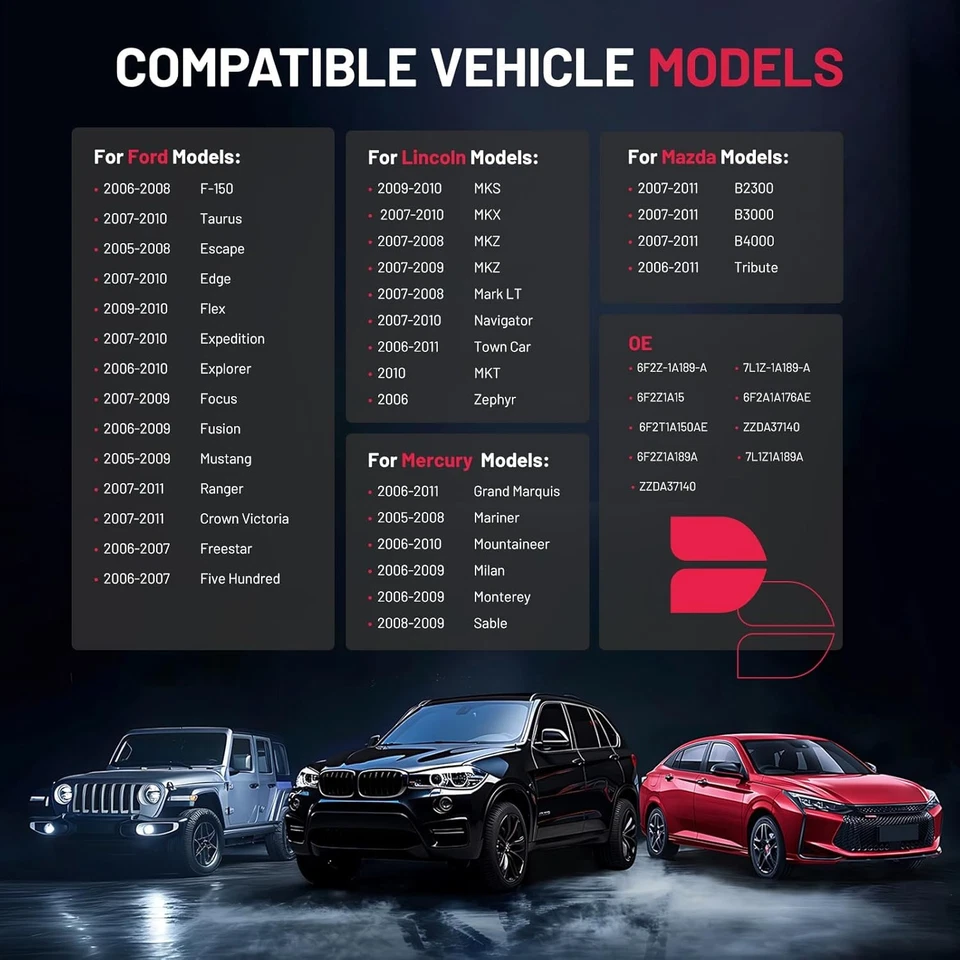 Sensor de presión de neumáticos 4 piezas 2006 2007 2008 2009 2010 Ford Explorer TPMS 6F2Z-1A189A Foto 4 de 4