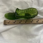 Vintage Green Daisy and Button Glass Cat Head Ladies Victorian Shoe estate sale  — photo 7