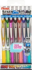 Pentel EnerGel RTX True Colors United 0.7mm Medium Line, Assorted Ink NEW