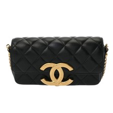 Chanel Matelasse Phone Case Black AP3207 Lambskin Shoulder Bag r0 0906