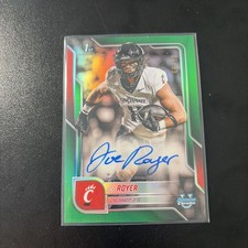 Bowman Chrome University Joe Royer 2025 refractor verde primer automático/99 #BCA-JRO