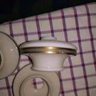 5- Antique Custard Milk Glass Lamp Slip Shade With Brass Ring