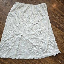 Vintage 60s Vanity Fair Lace Half Slip Skirt Coquette White Lingerie Sz L Bridal