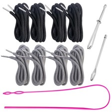8 Pieces Drawstring Cords Replacement Drawstrings with Three Easy Black Gray