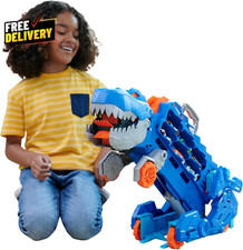 Dinosaur Transporter Toy Car Track Set Hauler Transforms with Stomping Dino  