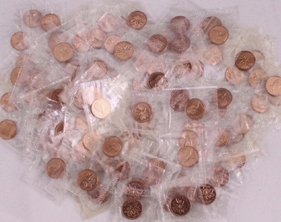 Lot Of 100x 1964 Proof Like PL Canada Copper One Cent 1C Penny Red Sealed Celo