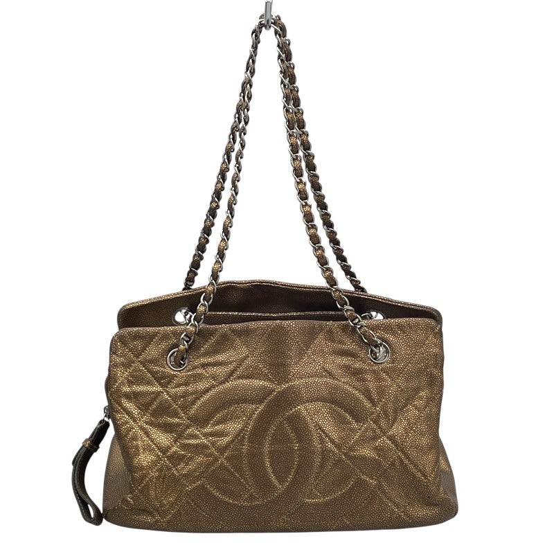 CHANEL Coco Mark Chain Tote in Bronze Caviar Leather #2067