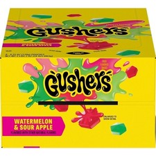 Gushers Watermelon And Sour Apple Fruit Flavored Snacks, 4.25 Ounce, 8 Per Box,