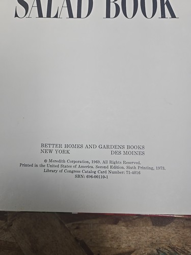 Better Homes and Gardens Salad Book Vintage 1970 Over 400 Recipes Hardback - Zdjęcie 5 z 12