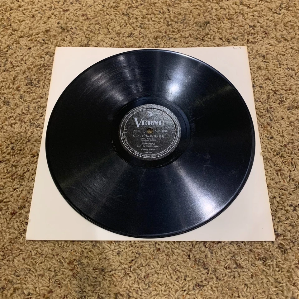 78 RPM Record Armando Cu Tu Gu Ru Latin Puerto Rican Rhumba Rare Verne EX - Image 2 of 2