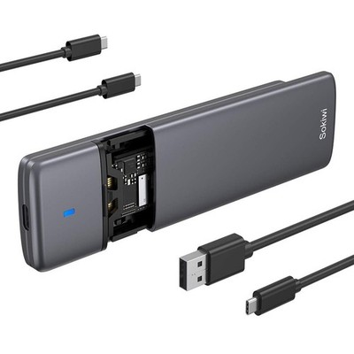 M.2 NVMe SATA SSD Enclosure Adapter USB 3.2 Gen2 10Gbps PCI-E 6Gbps SATA M-Key