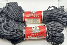 Aunt Lydia's Heavy Rug Yarn Skeins 825 Black 100 Kodel Polyester Lot of 2