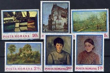 ROMANIA 1974 Impressionist Paintings: CEZANE, RENPIRE,  PISSARRO, MONET, SISLEY