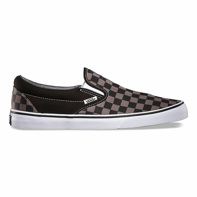 vans slip on checkerboard black pewter