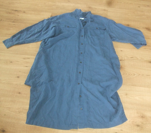 **CLOSED** Damen Sommer Hemdkleid, langarm, Gr. XL, blau, gepflegter Zustand - Bild 2 von 15