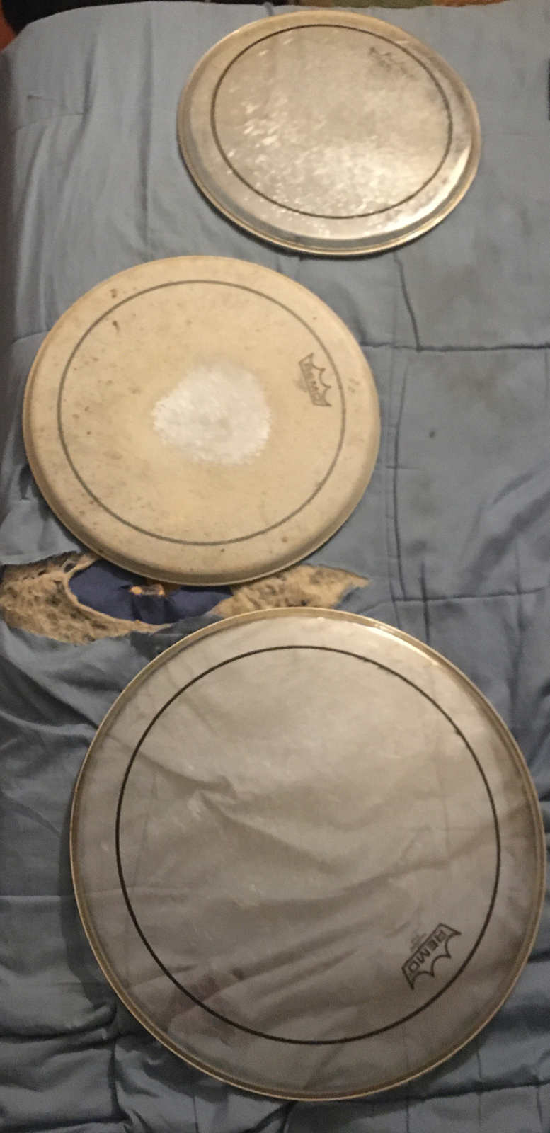 Remo WeatherKing Pinstripe Drum Heads 13” 16” Clear And 14” Coated eBay