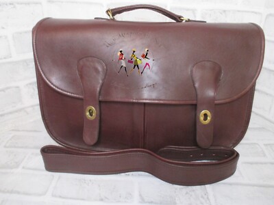 Vintage COACH NYC Burgundy Leather Carrier Bag /Messenger Briefcase  MVC