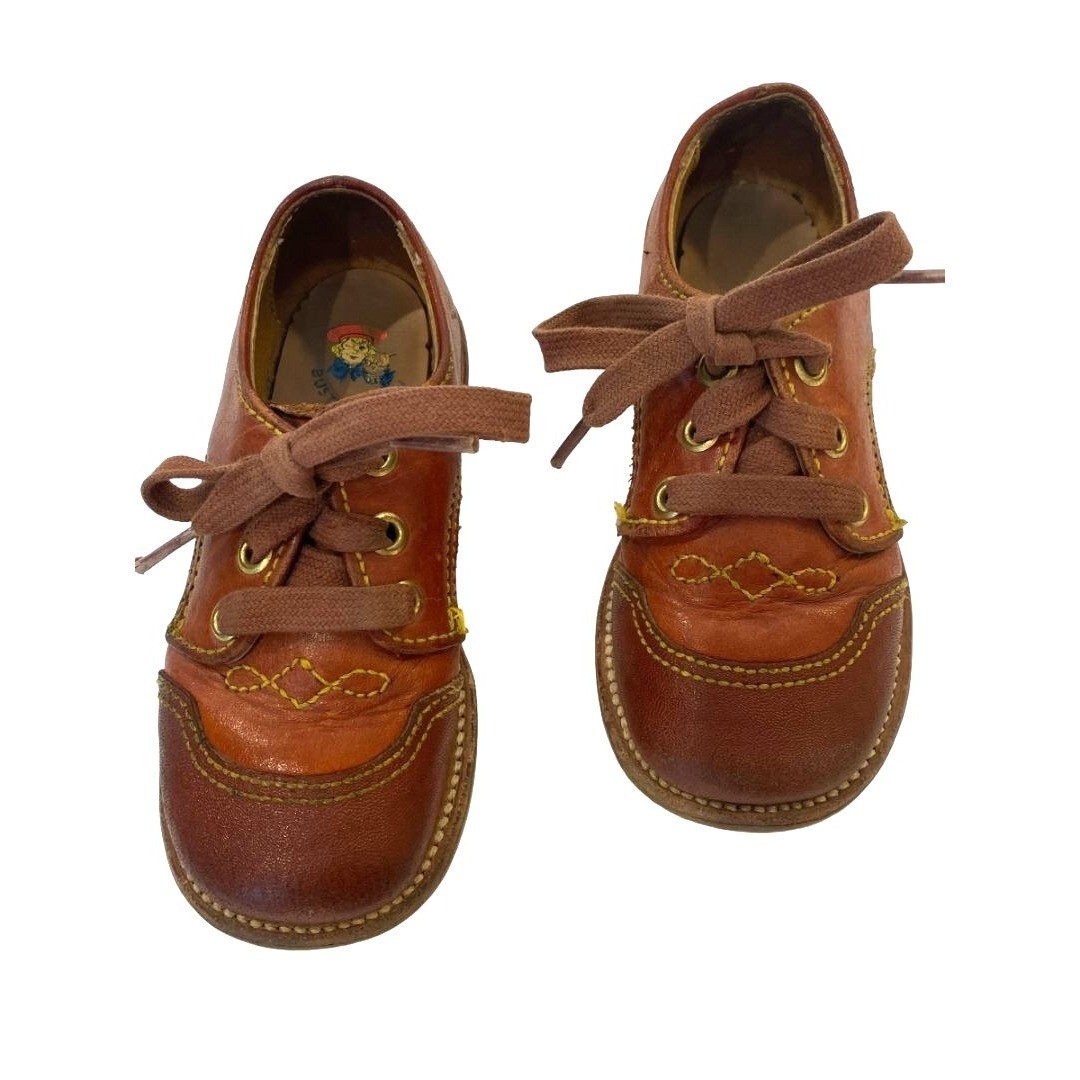 Vintage Buster Brown Brown Kids Shoes Leather Lace Up Dress Toddler