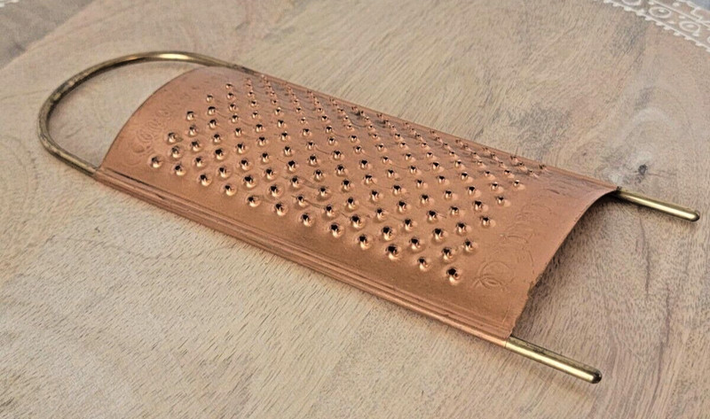 Copper & Brass Cheese Grater Zester 9" Made In Denmark 100% KOBBER (COPPER) NICE