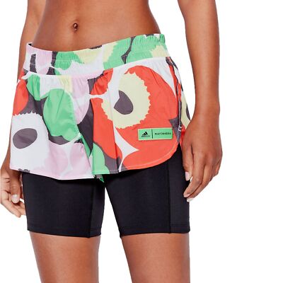 adidas X Marimekko 2in1 Running Sport Shorts kurze Trainingshose Tight Laufhose