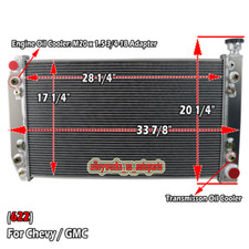 4 Row Core Radiator For 1988-99 Chevy Gmc Ck 1500 2500 3500 P30 Pickup 5.7l V8