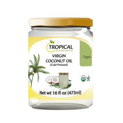 Organic Extra Virgin Coconut Oil,16 Fl.Oz for Skin, Hair & Cooking, Cold-Pressed