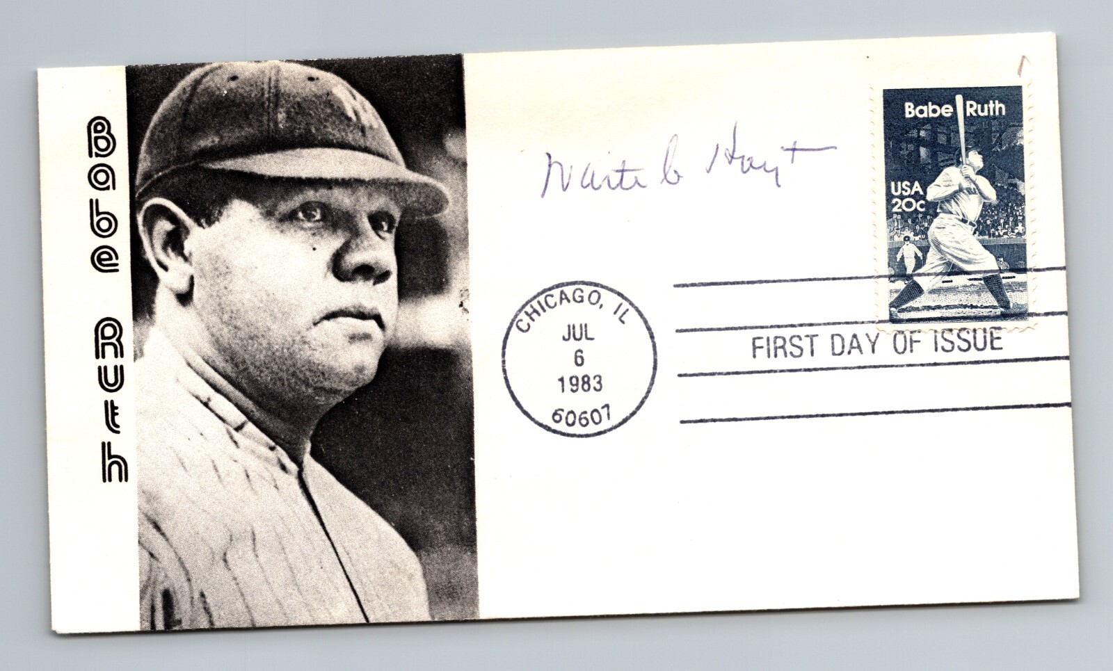 WAITE HOYT Auto Signed Autograph Babe Ruth Stamp Cachet FIRST DAY COVER