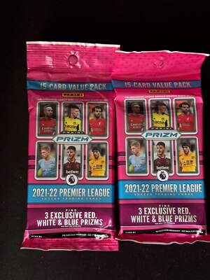 2021-22 Panini Prizm Premier League Soccer Cello Value (15 Card Pack Lot of 2)