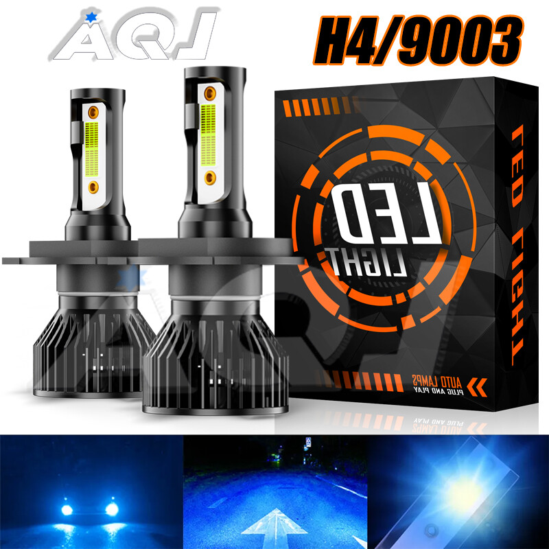 2x H4 9003 HB2 8000K Super Blue CSP LED Headlight Bulb Kit High