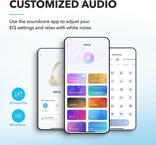 soundcore by Anker Q20i Hybrid Active Noise Cancelling Foldable Headphones 40H - Picture 4 of 7