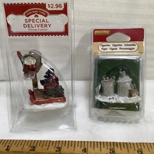 2 NOS Dollhouse Miniatures Raccoons LEMAX & Terriers By Mailbox Walmart Sealed