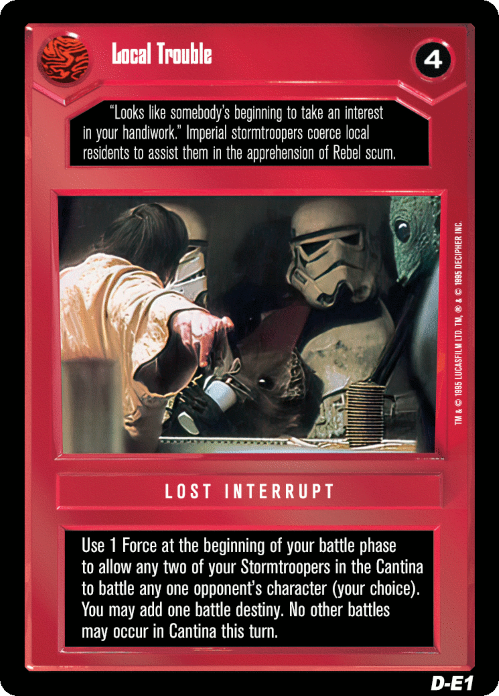 Star Wars CCG Limited Premiere BB M/NM Local Trouble