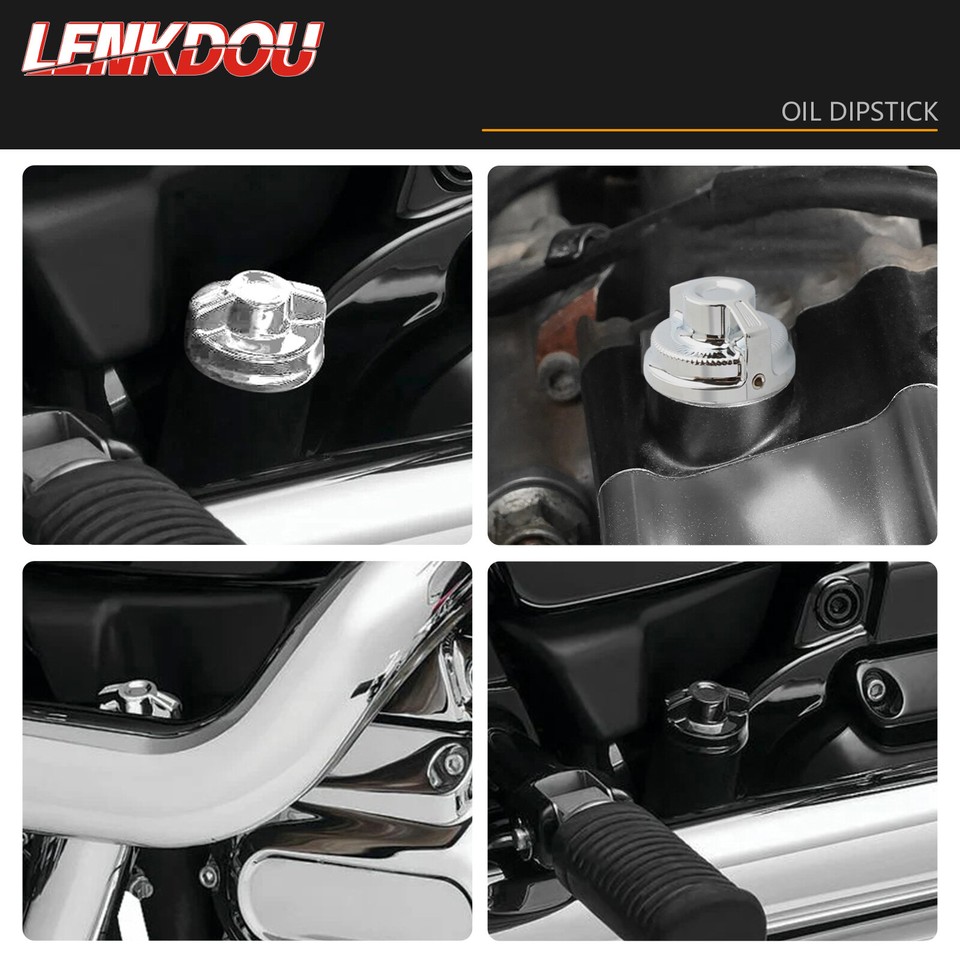 Chrome Oil Temperature Dipstick For Harley Softail Low Rider Fat Boy FLFBS 18-23