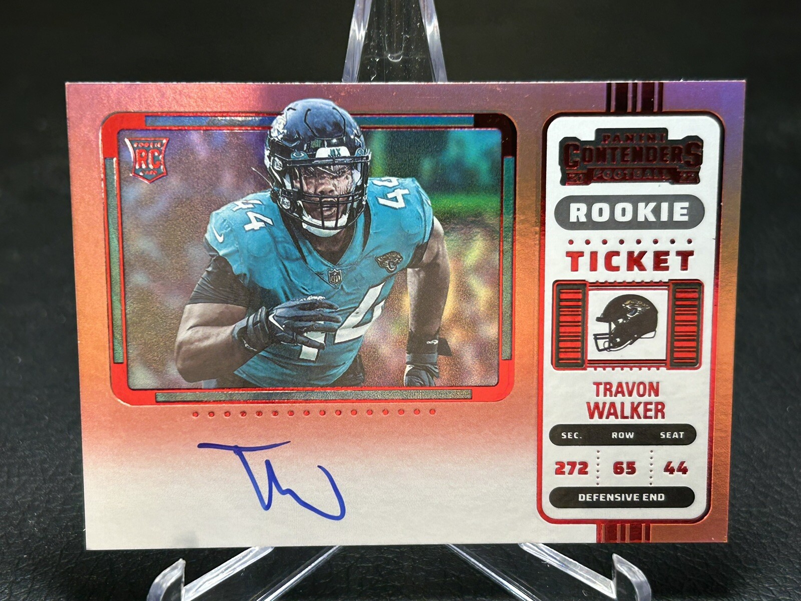 Travon Walker - 2022 Contenders Rookie Ticket Auto FOTL Red Zone Variation RC