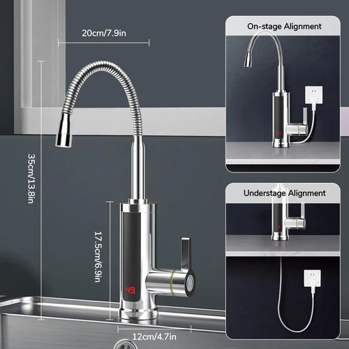 Durchlauferhitzer Warmwasserbereiter Warmwasser Armatur Edelstahl Wasserhahn DHL - Bild 10 von 22