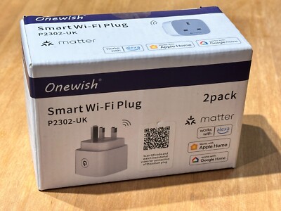 Smart Wi-Fi Plug 2er Pack. Funktioniert mit Alexa. P2302-uk. Neu im Karton. Onewish