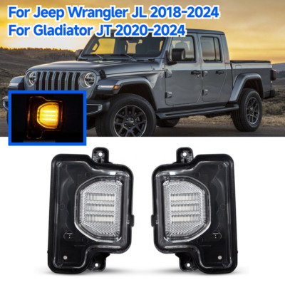 Amber For Jeep WranglerJL 18-24 Gladiator JT Mirror Turn Signal Exterior Mirror Indicator