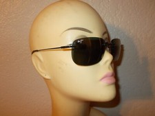 Maui Jim Ohai MJ334-02 Shiny Black Frame Green Polarized Mirror Sunglasses