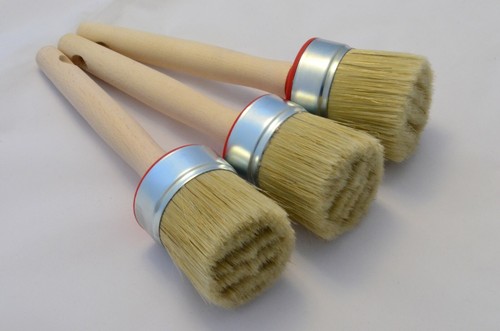 3 di Pennelli Tondi in Setola Pura 55mm, Pittura Gesso Shabby Chic, Cera e Olio. - Foto 4 di 12