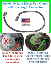 fits Ram 2003-09 2500 3500 Diesel Fan Clutch Wiring Harness Connector
