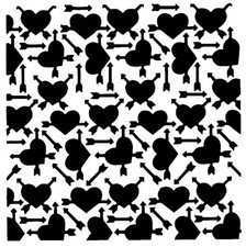Really Great Stencils, Hearts  Arrows Stencil, 5.9" x 5.9", Heart, Arrow, Love