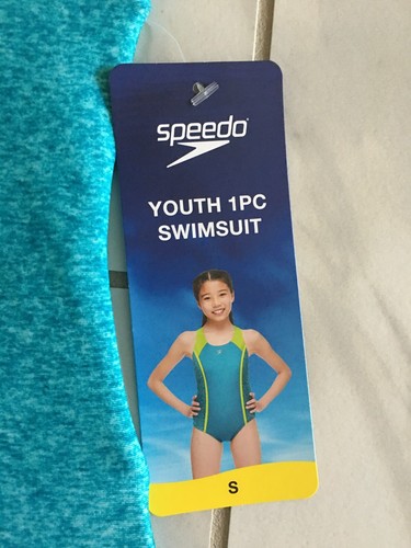Speedo Youth 1pc Girl Swimsuit, Blended Polyester, Size Small, New with Tag - Picture 4 of 13