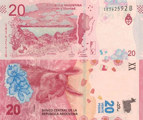 Argentina 20 Pesos (2017) - Guanaco/Patagonia/p361b, B417b Series B UNC - 第 1/3 張圖片