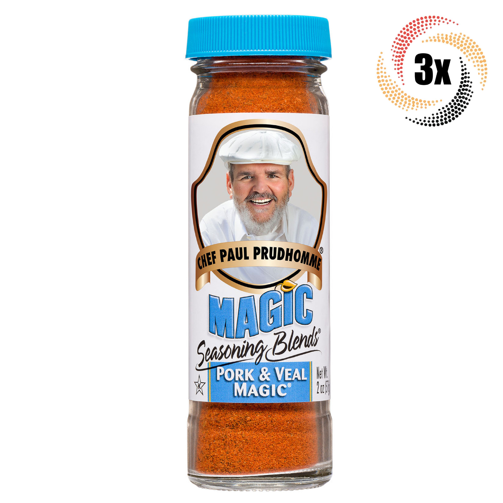 3x Shakers Chef Paul Prudhomme Pork - Veal Magic Flavor Seasoning Blend | 2oz