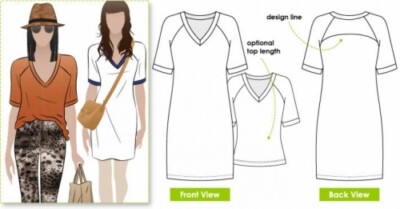Style Arc Schnittmuster Reihen Tunika Top Damen Größen 4-16