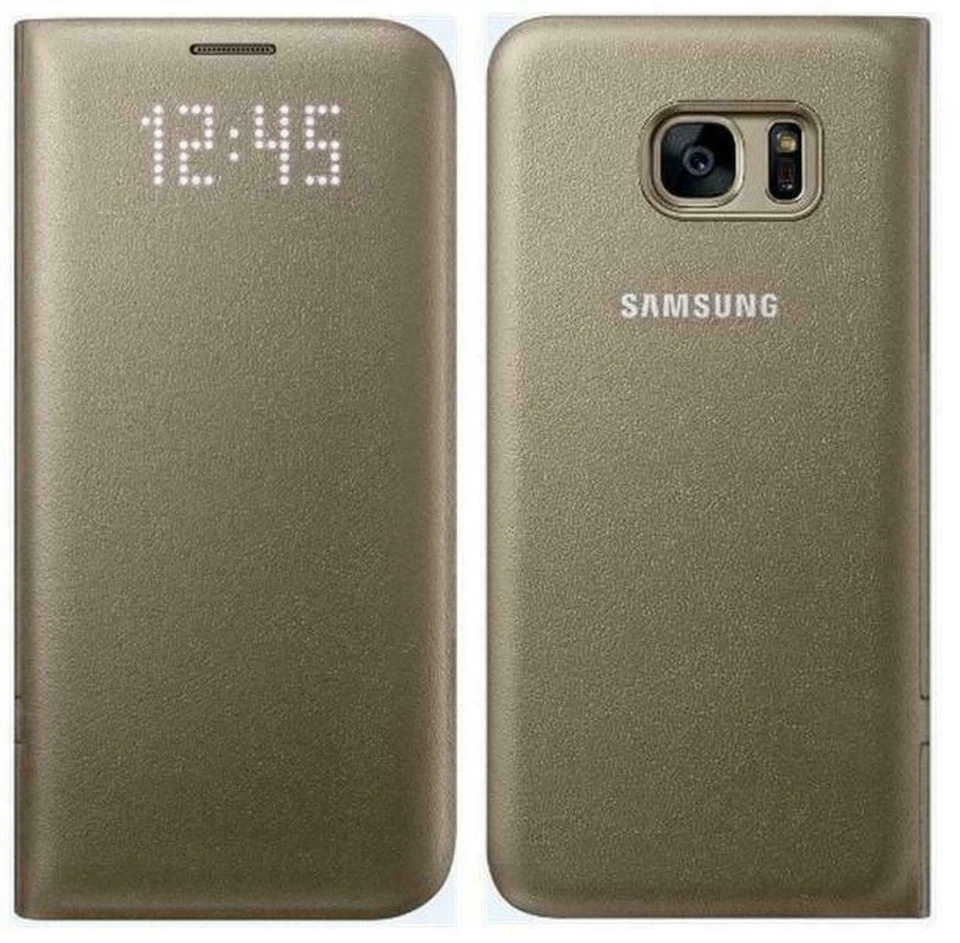 Original Samsung Galaxy S7 Edge LED View Cover Hülle Gold OHNE FUNKTION -122O - Bild 2 von 3